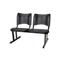 Cadeira Longarina PLÁSTICA 02 Lugares - Cor Preto - MRPLAST - 34213