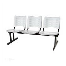 Cadeira Longarina PLÁSTICA 03 Lugares - Cor Branco - MRPLAST - 34206
