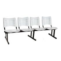 Cadeira Longarina PLÁSTICA 04 Lugares - Cor Branco - MRPLAST - 34193