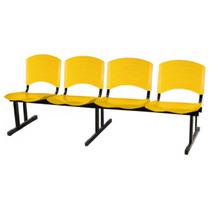 Cadeira Longarina PLASTICA 4 Lugares Cor Amarelo - POLLO MÓVEIS - 33097 Cadeira Longarina PLASTICA 4 Lugares Cor Amarelo - POLLO MÓVEIS - 33097