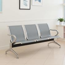 Cadeira Longarina Sem Estofado Cromada 3 Lugares Cadeira Longarina Sem Estofado Cromada 3 Lugares