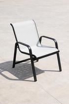 Cadeira Lótus Alumínio E Tela Sling Varanda Jardim Piscina