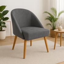 Cadeira Lua Veludo Confortável Recepção Penteadeira Sala de Jantar Escritório