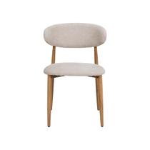 Cadeira Lucy Com Estofado em Linho Nude e Estrutura Metálica para Ambientes Clássicos e Modernos Cadeira Lucy Com Estofado em Linho Nude e Estrutura Metálica para Ambientes Clássicos e Modernos