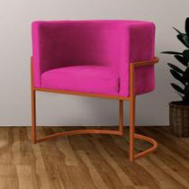 Cadeira Luna para Clínica Estética Base de Metal Bronze Veludo Escolha sua cor - WeD Decor