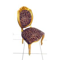 Cadeira Madeira Maciça Luiz Xv Tecido Vermelho Com Botonê