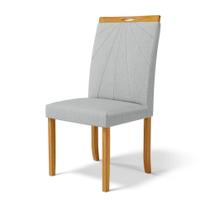 Cadeira Maiara Madeira Maciça Estofada Para Mesa De Jantar Linho Cinza 407 Cadeira Maiara Madeira Maciça Estofada Para Mesa De Jantar Linho Cinza 407