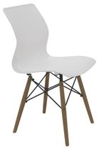 Cadeira maja unicolor 3d summa em polipropileno branco com base em madeira faia tramontina