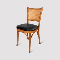 Cadeira Malibu De Madeira Maciça Imbuia Com Tela Assento Estofado Tecido Facto - Mobello Móveis