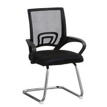 Cadeira Manchester Fixa Preto Base Cromada Em S Fratini - Plaxmetal