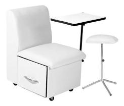 Cadeira Manicure Cirandinha Branca + Suporte Tripé - Bandoliny