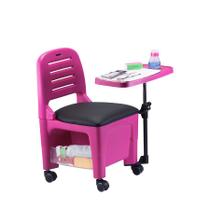 Cadeira Manicure Rosa Cirandinha Com Mesa Bari Dompel