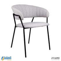 Cadeira Mara nas Opções em PU Marrom, Linho Cinza e Bouclé em Off White ou Cinza Quente - Rivatti Cadeira Mara nas Opções em PU Marrom, Linho Cinza e Bouclé em Off White ou Cinza Quente - Rivatti