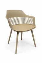 Cadeira Marcela com Assento Estofado em Linho Nude