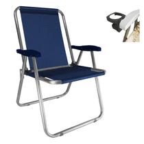 Cadeira Max Alumínio Praia Piscina Até 140Kg Porta Copos Térmico Lata Isopor Dobrável - Zaka Cadeira Max Alumínio Praia Piscina Até 140Kg Porta Copos Térmico Lata Isopor Dobrável - Zaka