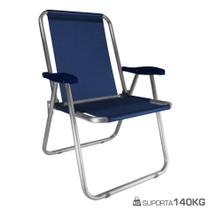 Cadeira Max Alumínio Praia Piscina Camping Até 140 Kg - Zaka Cadeira Max Alumínio Praia Piscina Camping Até 140 Kg - Zaka