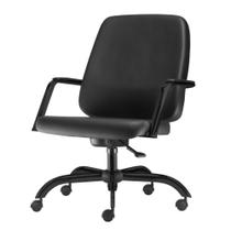 Cadeira Maxxer Diretor Assento material sintético Preto Base Metalica Arcada - 54851