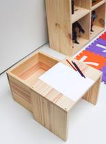 Cadeira + Mesa Educativa Infantil Cubo de Madeira - Linha Montessori - Matarazzo Decor