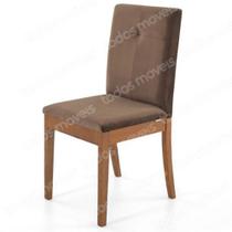 Cadeira MH-3240 Herval Madeira Maciça Amêndoa Assento Estofado em Veludo Marrom