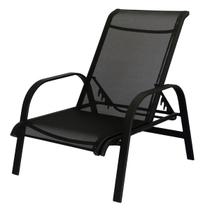 Cadeira Mini Espreguiçadeira Lótus de Piscina Jardim Preta Marrom