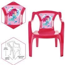 Cadeira Mini Poltrona Infantil para Crianças Sereia Rosa