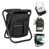 Cadeira Mochila Dobrável Para Pesca Camping Portátil Preto Cadeira Mochila Dobrável Para Pesca Camping Portátil Preto