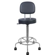 Cadeira Mocho Alta Cromada Preta Estética Giratória maca com encosto altura maxima 72cm Cadeira Mocho Alta Cromada Preta Estética Giratória maca com encosto altura maxima 72cm