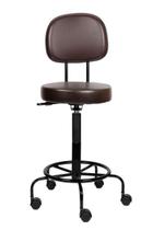 Cadeira Mocho Alto marrom Estética Giratória maca com encosto altura maxima 79cm Cadeira Mocho Alto marrom Estética Giratória maca com encosto altura maxima 79cm