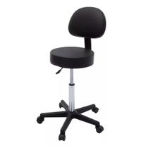 Cadeira Mocho C/ Encosto Giratório Massagista Cor Preto - Gold