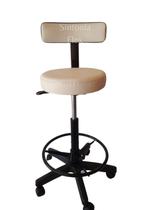 Cadeira Mocho Caixa Alta Podologo Aro E Base Rodízio Recpçao