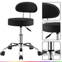 Cadeira Mocho Com Encosto Giratória Massagista Plus Estética Manicure Dentista Evolux Branca Cadeira Mocho Com Encosto Giratória Massagista Plus Estética Manicure Dentista Evolux Branca