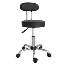 Cadeira Mocho Com Encosto Giratório Massagista Plus Cor Preto - Akmed