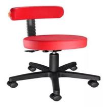 Cadeira Mocho Com Encosto Slim Vermelho Cadeira Mocho Com Encosto Slim Vermelho