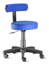 Cadeira Mocho Com Encosto Slin Azul-Royal