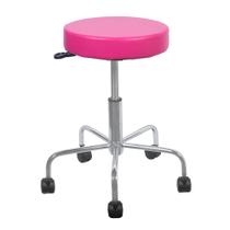 Cadeira mocho cromada rosa