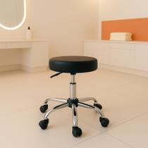 Cadeira Mocho Cromado Para Estética Designer Giratório S/ Encosto Clinica Massagista Tatuador Cadeira Mocho Cromado Para Estética Designer Giratório S/ Encosto Clinica Massagista Tatuador