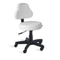 Cadeira Mocho Encosto Alto Giratória Material Sintético Branco Cadeira Mocho Encosto Alto Giratória Material Sintético Branco