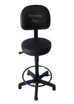 Cadeira mocho encoto secretaria caixa alta agas com aro base fixa com sapata para recepçao balcao mercado corano preto