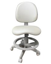 Cadeira Mocho Ergonômica com Encosto Regulável, Apoio para Pés e Base Cinza Profissional Estética Manicure Odonto