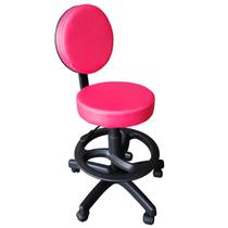 Cadeira Mocho Giratório com Aro e Encosto Pink Facto For-Ty