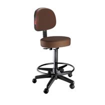 Cadeira Mocho Nice Alto C/ Encosto Giratório Estética Massagista e Tatuador varias cores