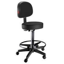 Cadeira Mocho Nice Alto Giratório Estética Massagista Tatuador Cor Preto