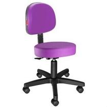 Cadeira Mocho Nice Preto C/ Encosto Giratório Estética Massagista e Tatuador, varias cores