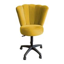 Cadeira Mocho Para Estética Escritório Veludo Mostarda - LM DECOR Cadeira Mocho Para Estética Escritório Veludo Mostarda - LM DECOR