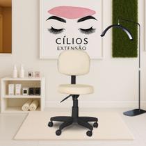 Cadeira Mocho Para Salão Estética Cílios Sobrancelha Bege Cadeira Mocho Para Salão Estética Cílios Sobrancelha Bege