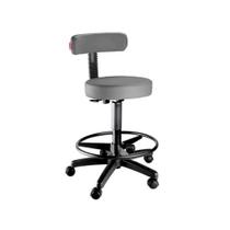 Cadeira Mocho Podólogo Alto C/ Encosto Giratório Estética Massagista e Tatuador, varias cores direto - Barão das Cadeiras
