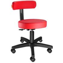 Cadeira Mocho Podólogo Giratória Regulagem Altura / VERMELHO