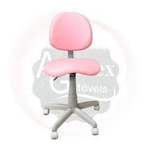 Cadeira mocho rosa base cinza tatuador estética dentista manicure
