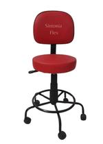 Cadeira Mocho Secretaria Base Ferro E Apoio Pé Rodízio