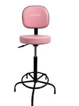 Cadeira mocho/secretária caixa alta base fixa corano rosa BB Cadeira mocho/secretária caixa alta base fixa corano rosa BB